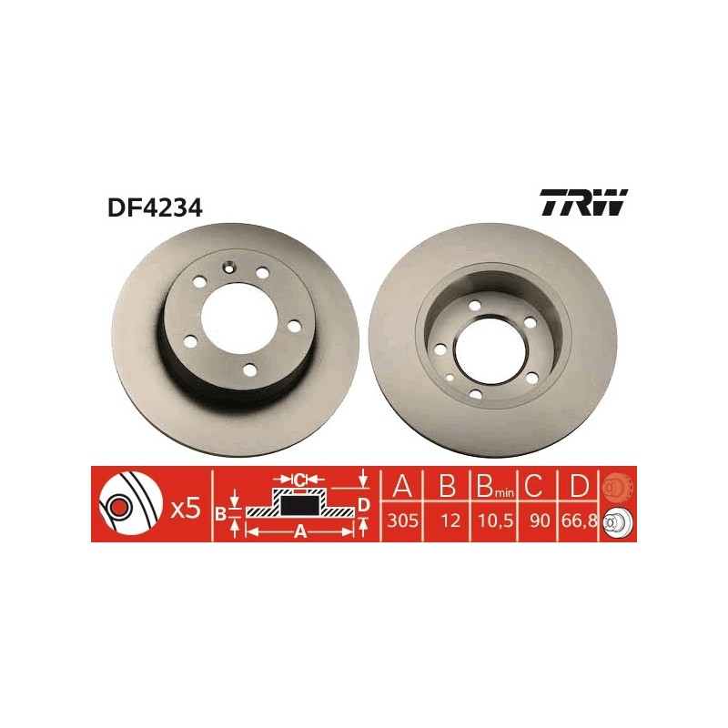 DISQUE DE FREIN POUR RENAULT MASTER II 98