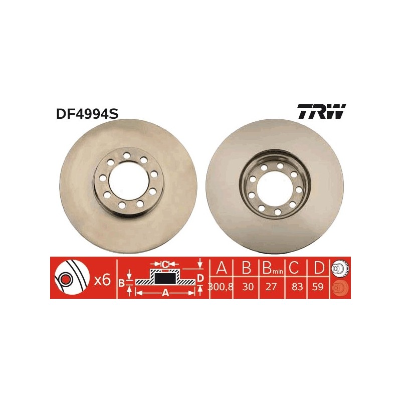 DISQUE DE FREIN POUR IVECO DAILY 06