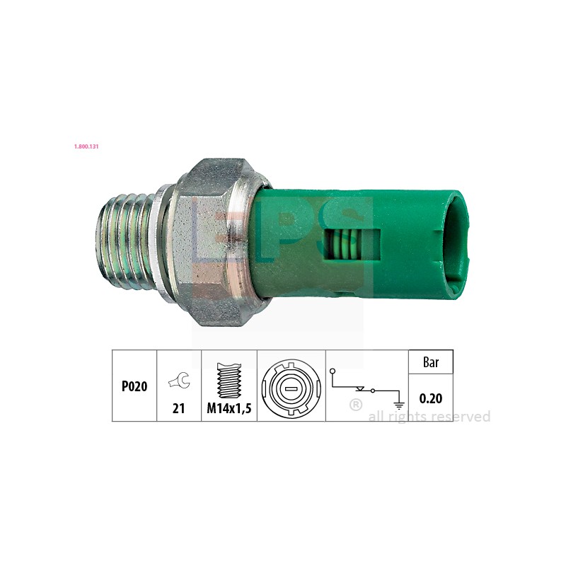 CAPTEUR DE PRESSION D`HUILE POUR RENAULT MASTER II 98