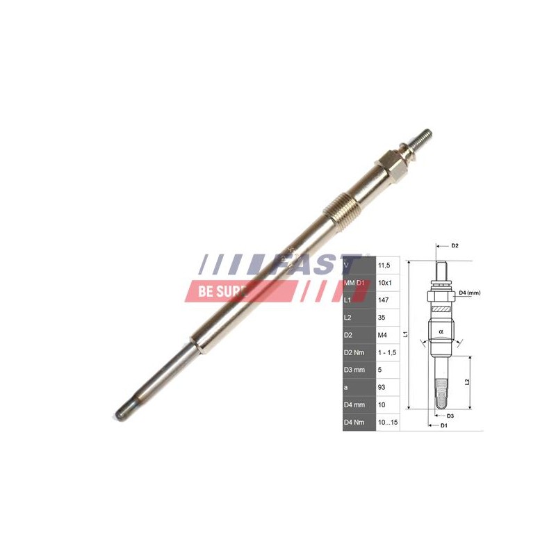 BOUGIE DE PRÉCHAUFFAGE POUR FIAT DUCATO 06