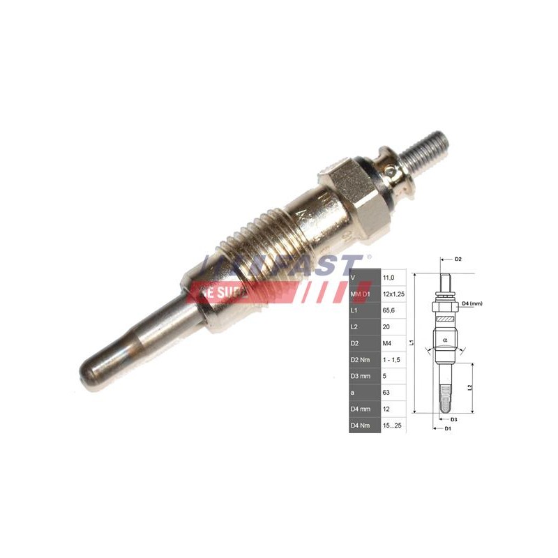 BOUGIE DE PRÉCHAUFFAGE POUR FIAT DUCATO 94