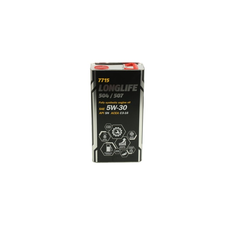 HUILE MOTEUR -  5W30 POUR MANNOL 7715 LONGLIFE 504/507 (7715 O.E.M. FOR VW, AUDI, SKODA) 5L ---