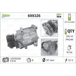 COMPRESSEUR, CLIMATISATION POUR FORD TRANSIT CONNECT 02