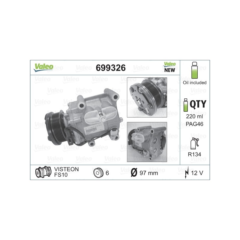 COMPRESSEUR, CLIMATISATION POUR FORD TRANSIT CONNECT 02