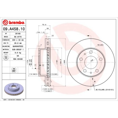 DISQUE DE FREIN POUR FIAT DUCATO 06