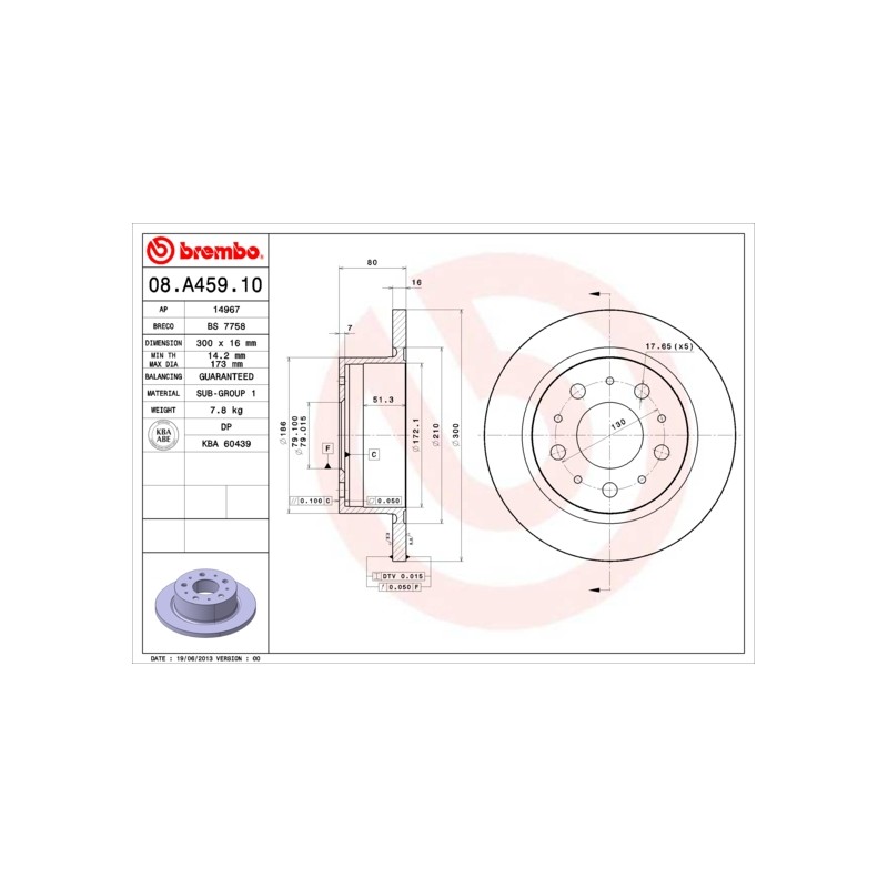 DISQUE DE FREIN POUR FIAT DUCATO 06