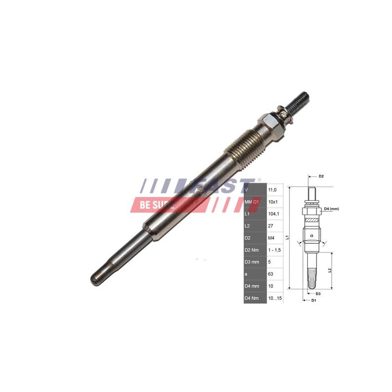 BOUGIE DE PRÉCHAUFFAGE POUR FIAT DUCATO 02
