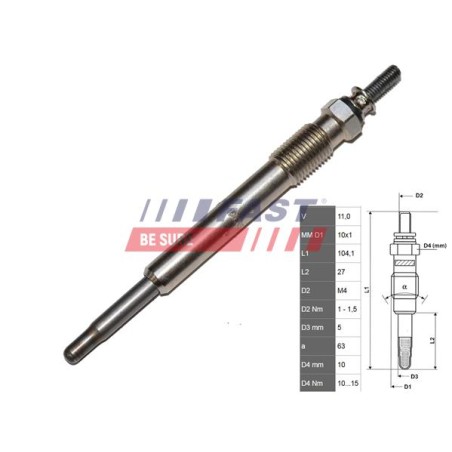 BOUGIE DE PRÉCHAUFFAGE POUR FIAT DUCATO 02