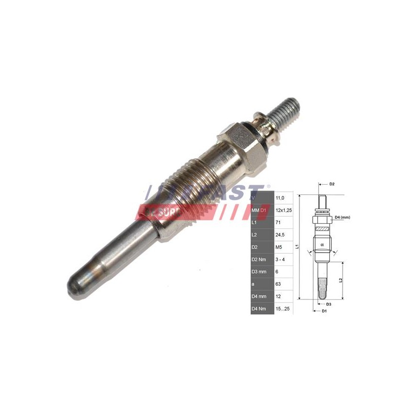 BOUGIE DE PRÉCHAUFFAGE POUR FIAT DUCATO 94