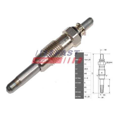 BOUGIE DE PRÉCHAUFFAGE POUR FIAT DUCATO 94