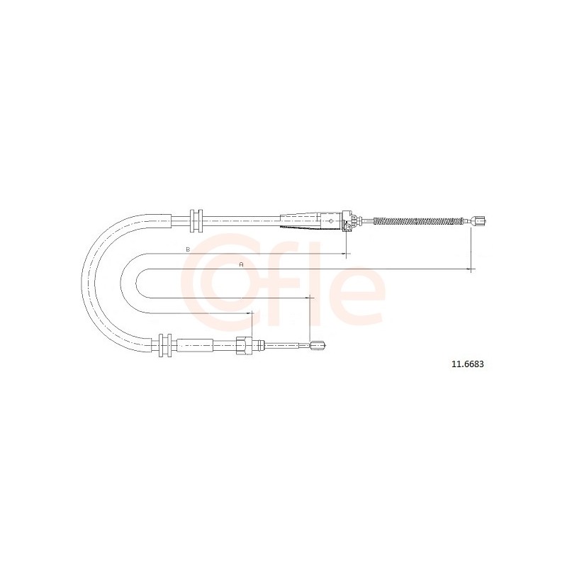 TIRETTE À CÂBLE, FREIN DE STATIONNEMENT POUR RENAULT KANGOO II 08