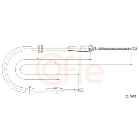 TIRETTE À CÂBLE, FREIN DE STATIONNEMENT POUR RENAULT KANGOO II 08