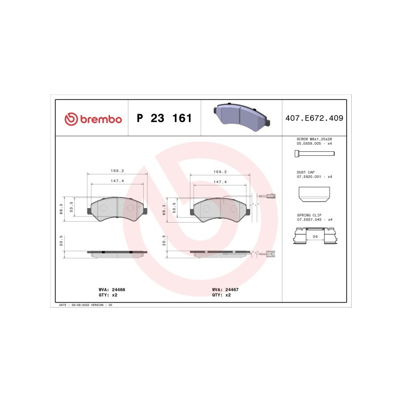 PLAQUETTES DE FREIN POUR FIAT DUCATO 06