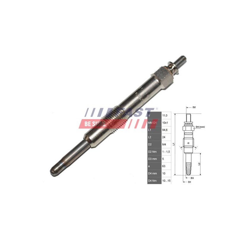 BOUGIE DE PRÉCHAUFFAGE POUR ALFA 147 /156 00