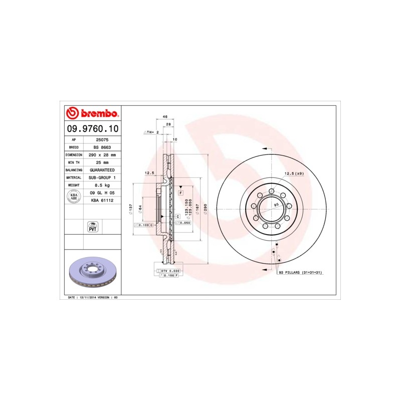 DISQUE DE FREIN POUR IVECO DAILY 06