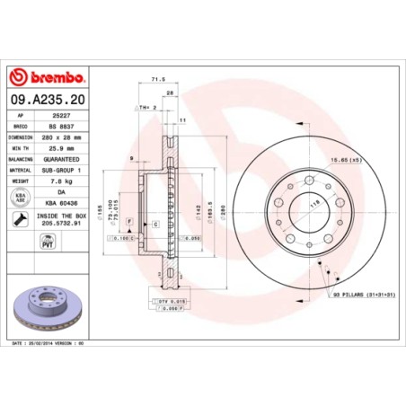 DISQUE DE FREIN POUR FIAT DUCATO 06