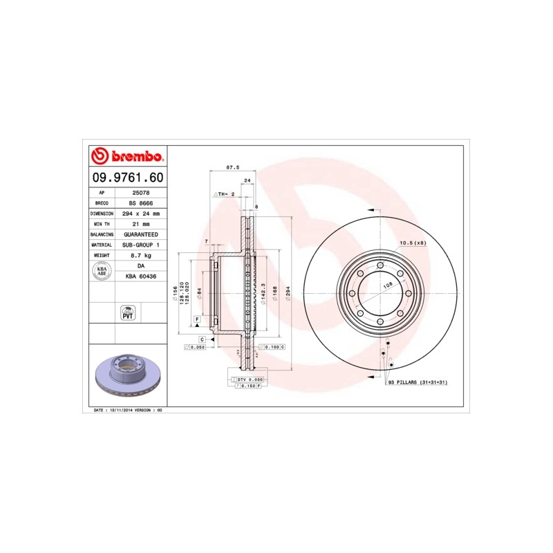 DISQUE DE FREIN POUR IVECO DAILY 06