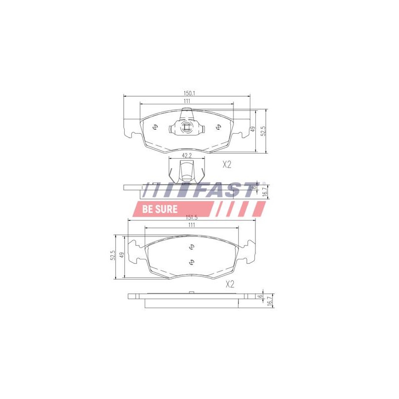 PLAQUETTES DE FREIN POUR FIAT DOBLO 00