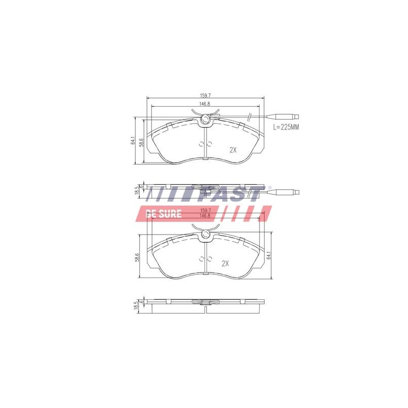 PLAQUETTES DE FREIN POUR FIAT DUCATO 94