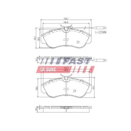 PLAQUETTES DE FREIN POUR FIAT DUCATO 94