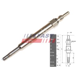 BOUGIE DE PRÉCHAUFFAGE POUR FIAT DOBLO 00