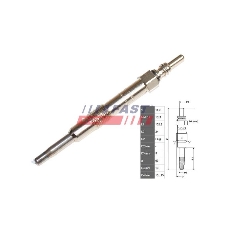 BOUGIE DE PRÉCHAUFFAGE POUR FIAT DOBLO 00