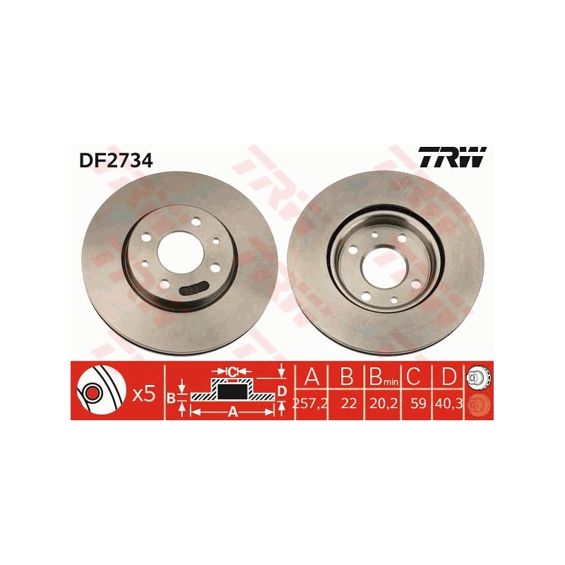DISQUE DE FREIN POUR FIAT DOBLO 00