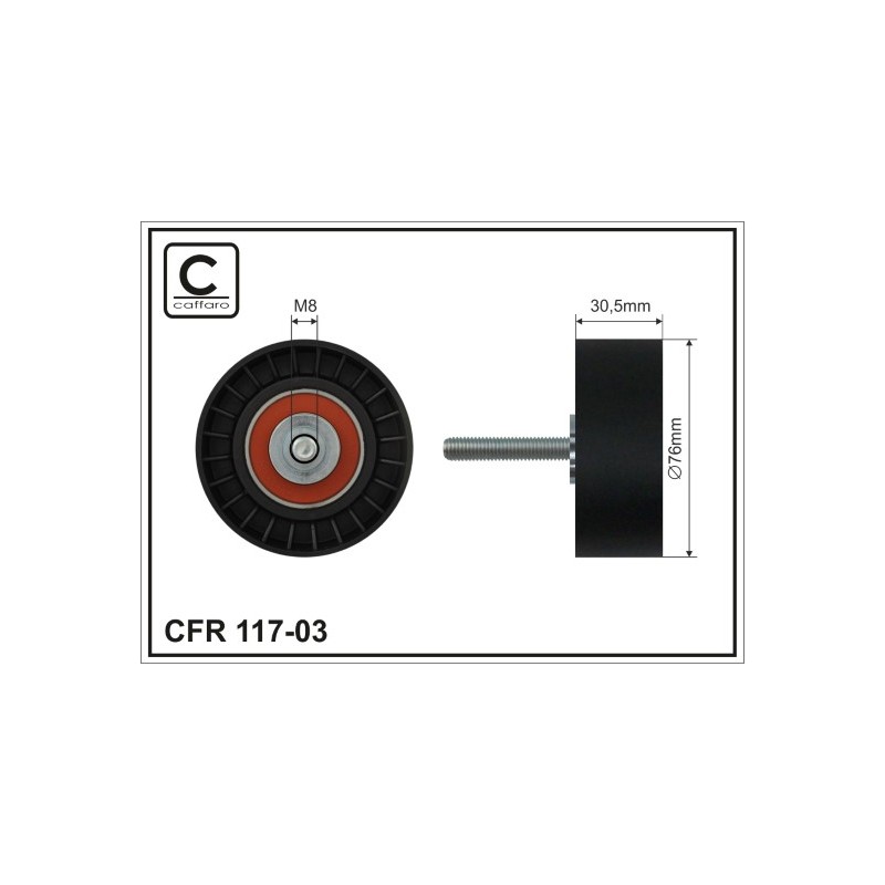 TENDEUR DE COURROIE TRAPÉZOÏDALE À NERVURES POUR FORD TRANSIT 06