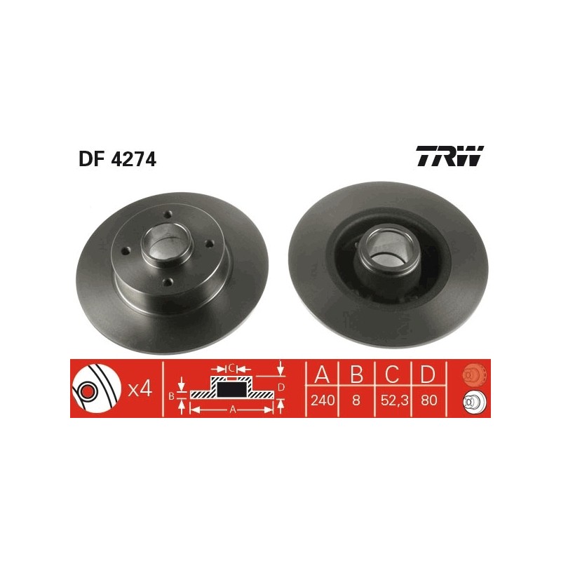 DISQUE DE FREIN POUR RENAULT CLIO II 98