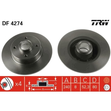 DISQUE DE FREIN POUR RENAULT CLIO II 98